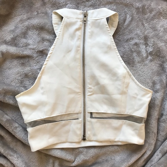 Forever 21 Semi-Sheer White Crop Top - Picture 4 of 4